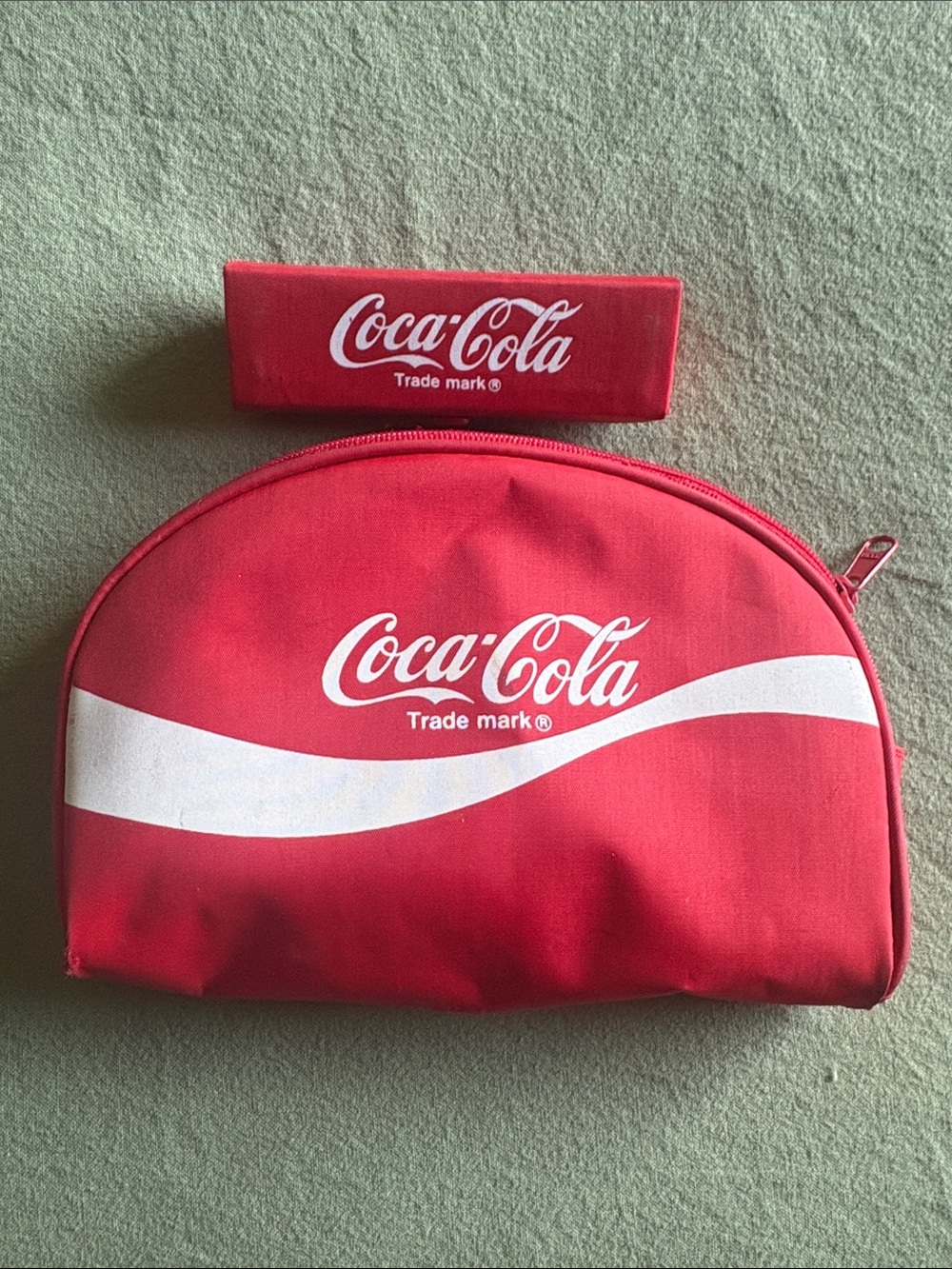 Vintage Coca-Cola Red Logo Travel Pouch and Case
